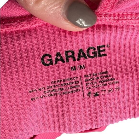 Garage Pink Serena Seamless Deep V Plunge Cropped Bra Tank - Picture 7 of 7